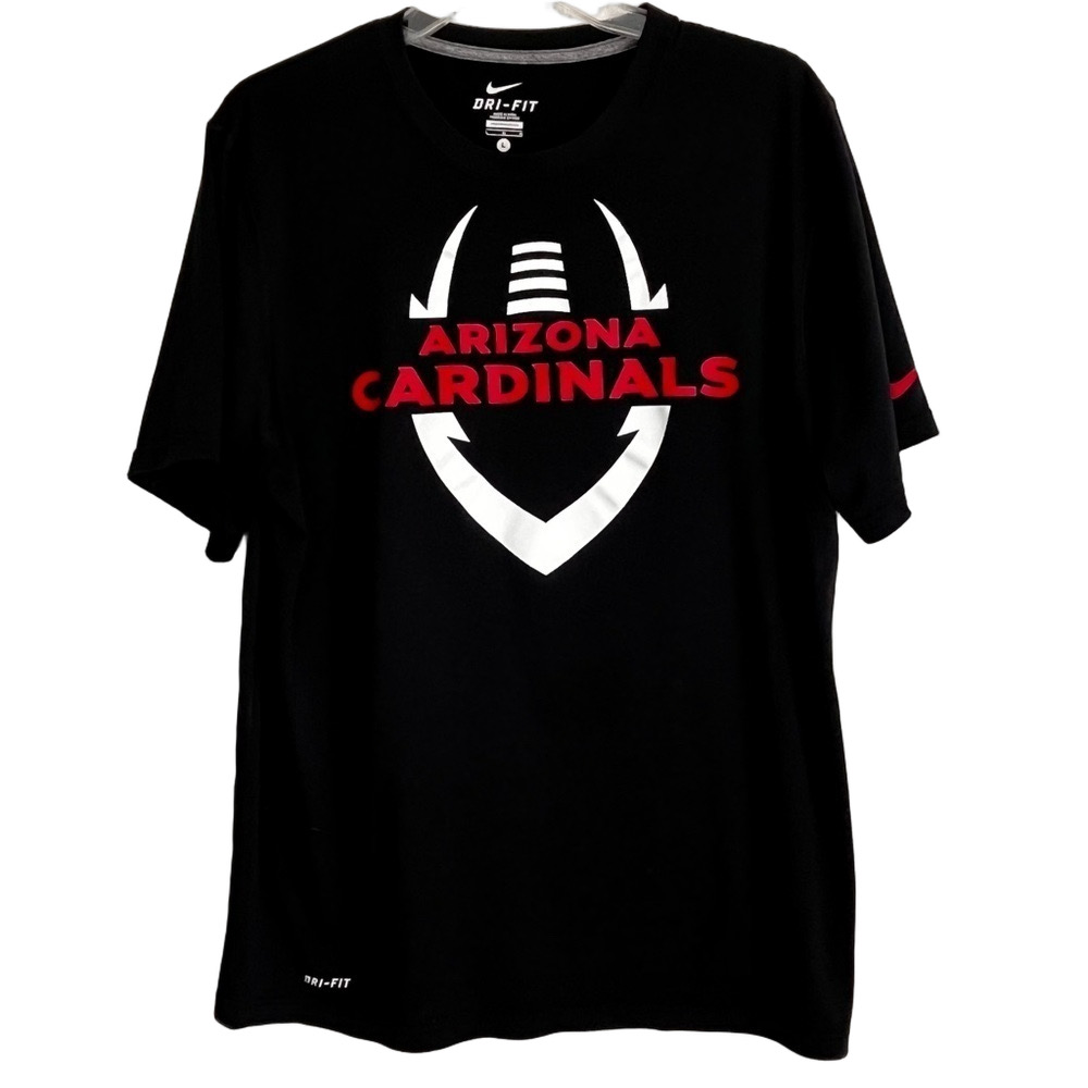 Nike Dri-Fit NFL Arizona Cardinals Black Red Short Sleeve Tee Shirt Men's Large